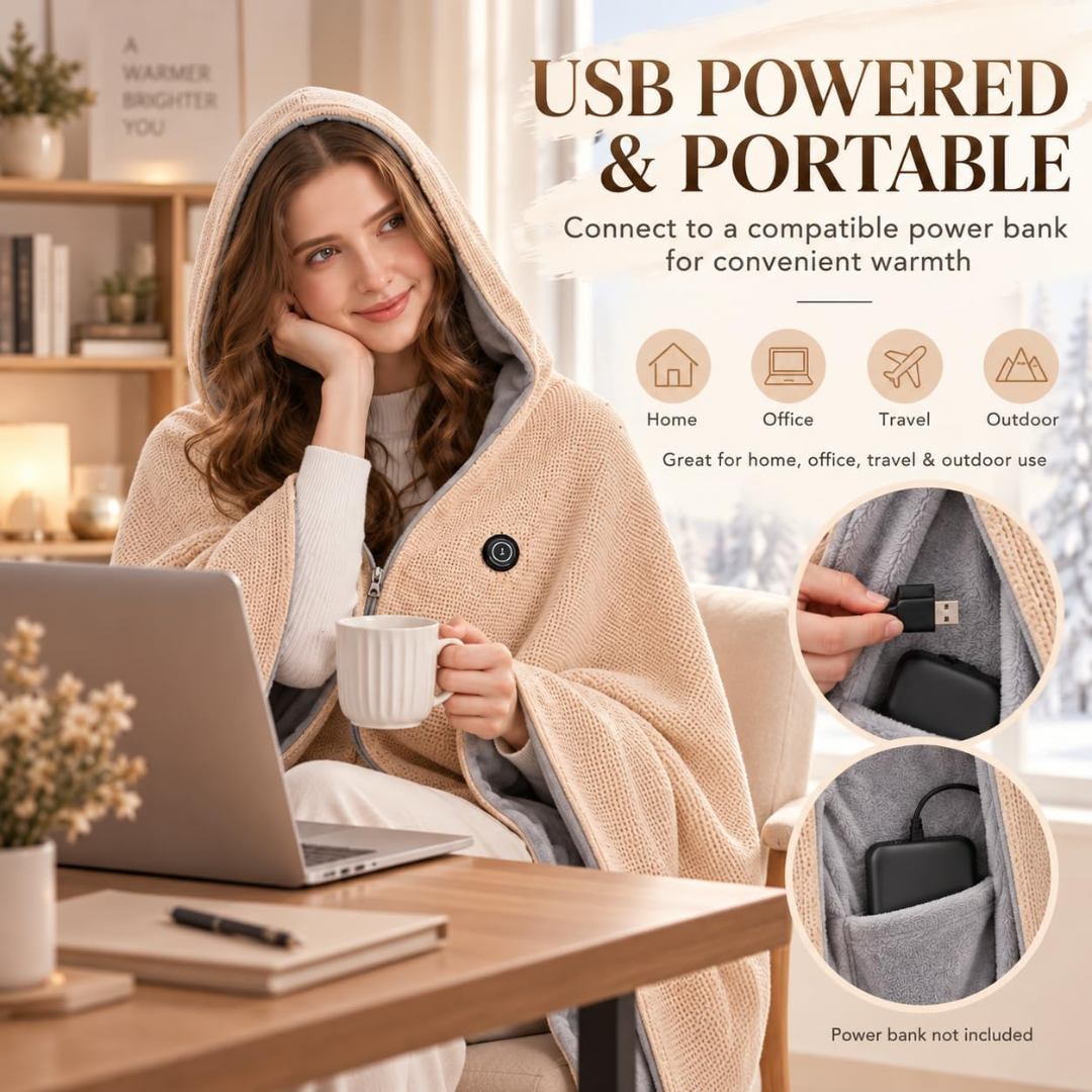 Heated wrap and USB power connection