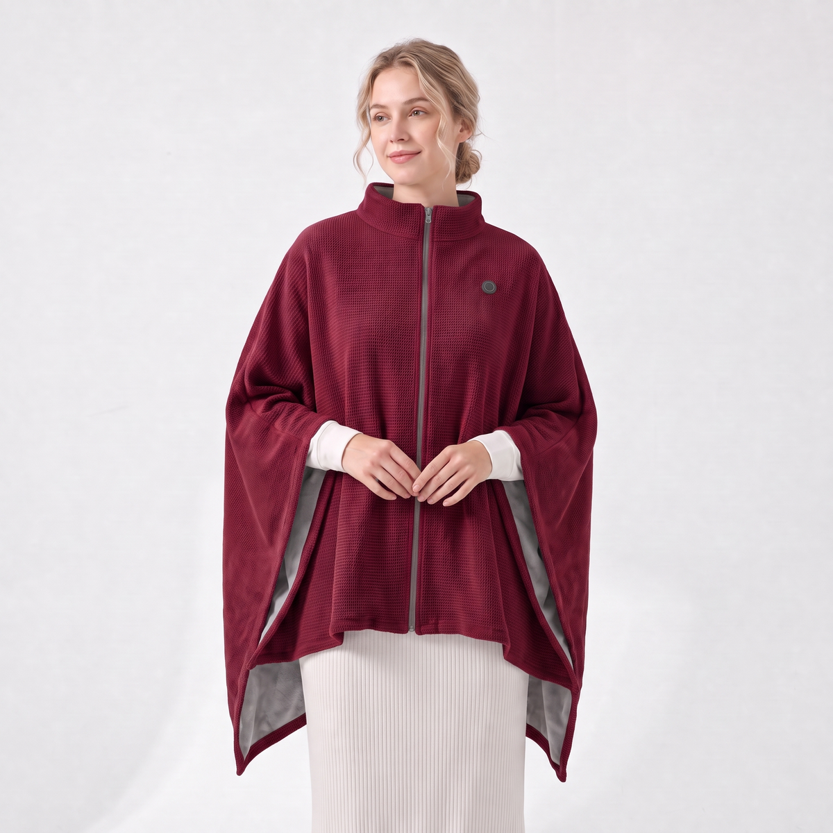 Wine Red Heated Wearable Wrap